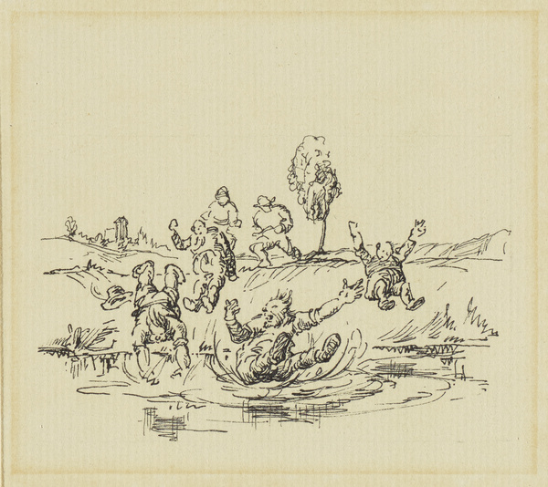 Carl Max Schultheiß, Der große und der kleine Klaus - 5 Blätter aus Grimm's Märchen