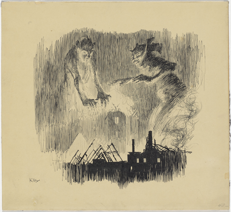 Heinrich Kley, Teufelstanz über brennender Stadt