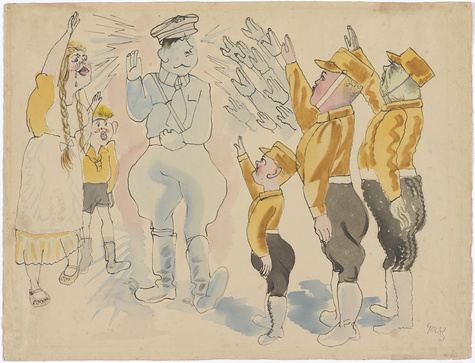 George Grosz.
"Heil Hitler!", 1934.
Städtische Galerie im Lenbachhaus und Kunstbau München
© Estate of George Grosz, Princeton, N.J. / VG Bild-Kunst, Bonn 2022