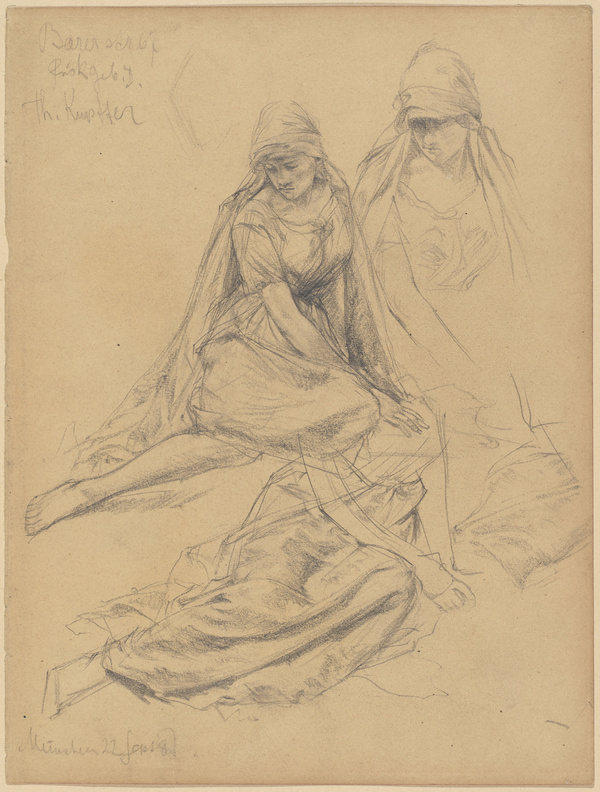 Peter von Halm, Studie einer am Boden sitzenden Frau, 1887