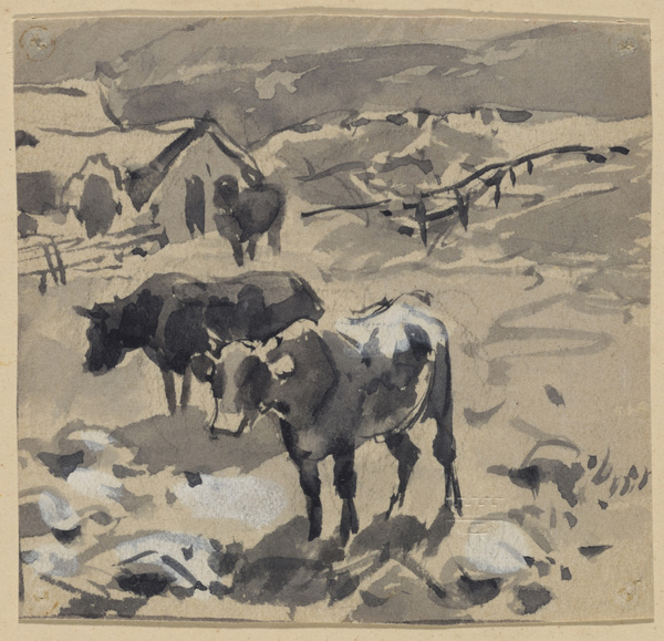 Fritz van der Venne, Weidende Kühe in den Bergen