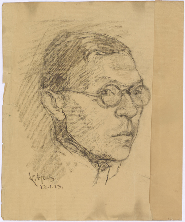 Käte Hoch, Porträt eines Mannes (Erich Müller-Kamp), 1923