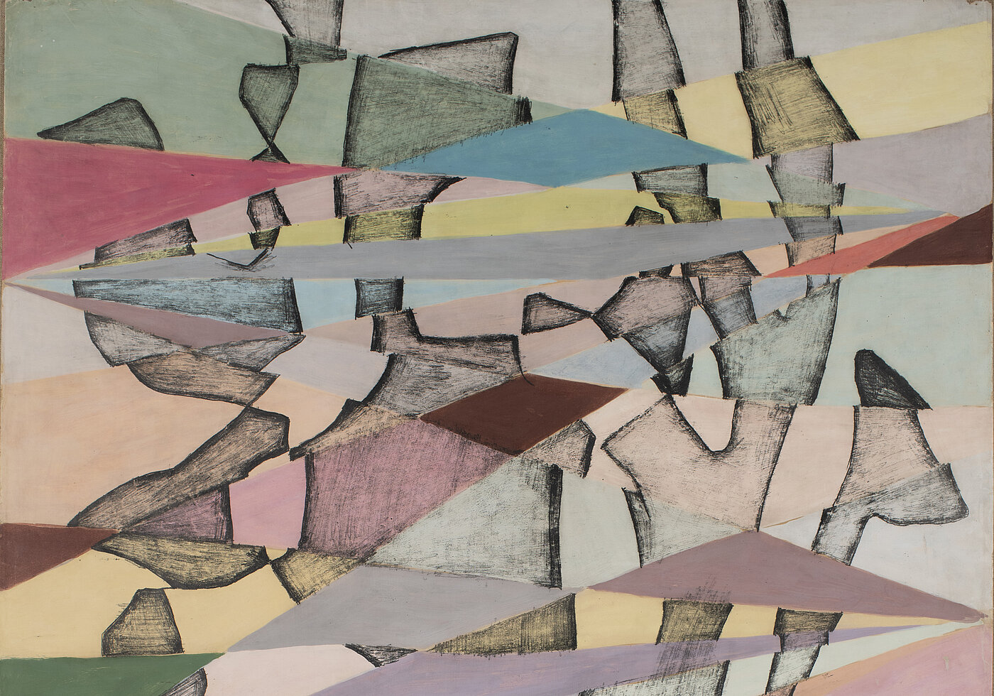 Maria Jarema, Kompozycja (Komposition), 1956, Detail, Oberschlesisches Museum in Bytom (Muzeum Górnośląskie w Bytomiu), © Rechtsnachfolge der Künstlerin, Foto: W. Szołtys