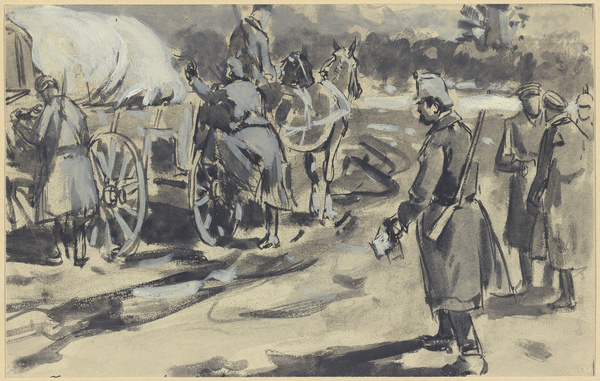 Fritz van der Venne, Soldaten mit Planwagen