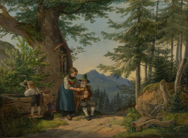 Lorenz Quaglio, An einem oberbayerischen Brunnen, 1832