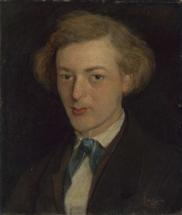 Adolf Oberländer, Brustbild eines jungen Mannes, 1896