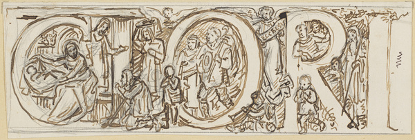 Franz von Pocci, Entwurf (3) zum Gloria Anbetung der Hirten